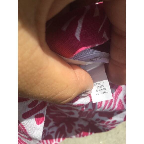 Crewcuts girls dress size 5 linen ruffle pink white preppy coastal beachy flower - Picture 10 of 10